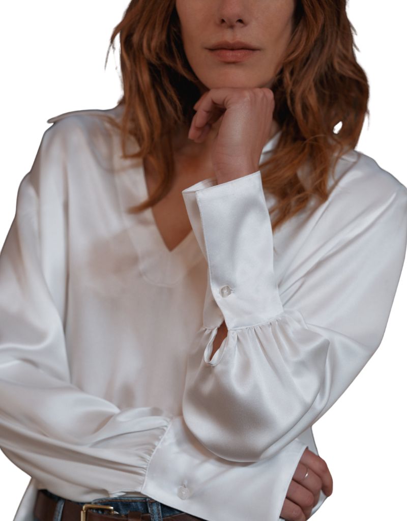 Cissa The Victorian White Sueded Silk