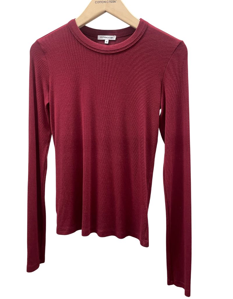 Cotton Citizen Verona Crew Shirt in Oxblood