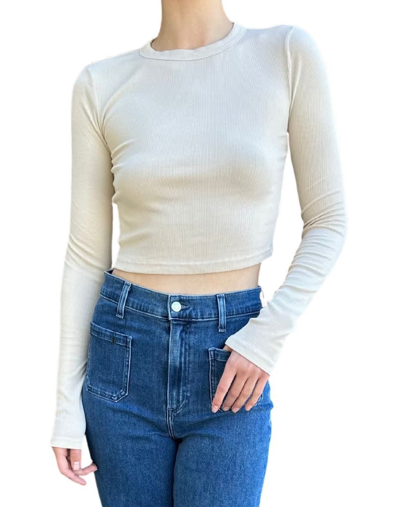 Cotton Citizen Verona Crop Shirt Oatmeal