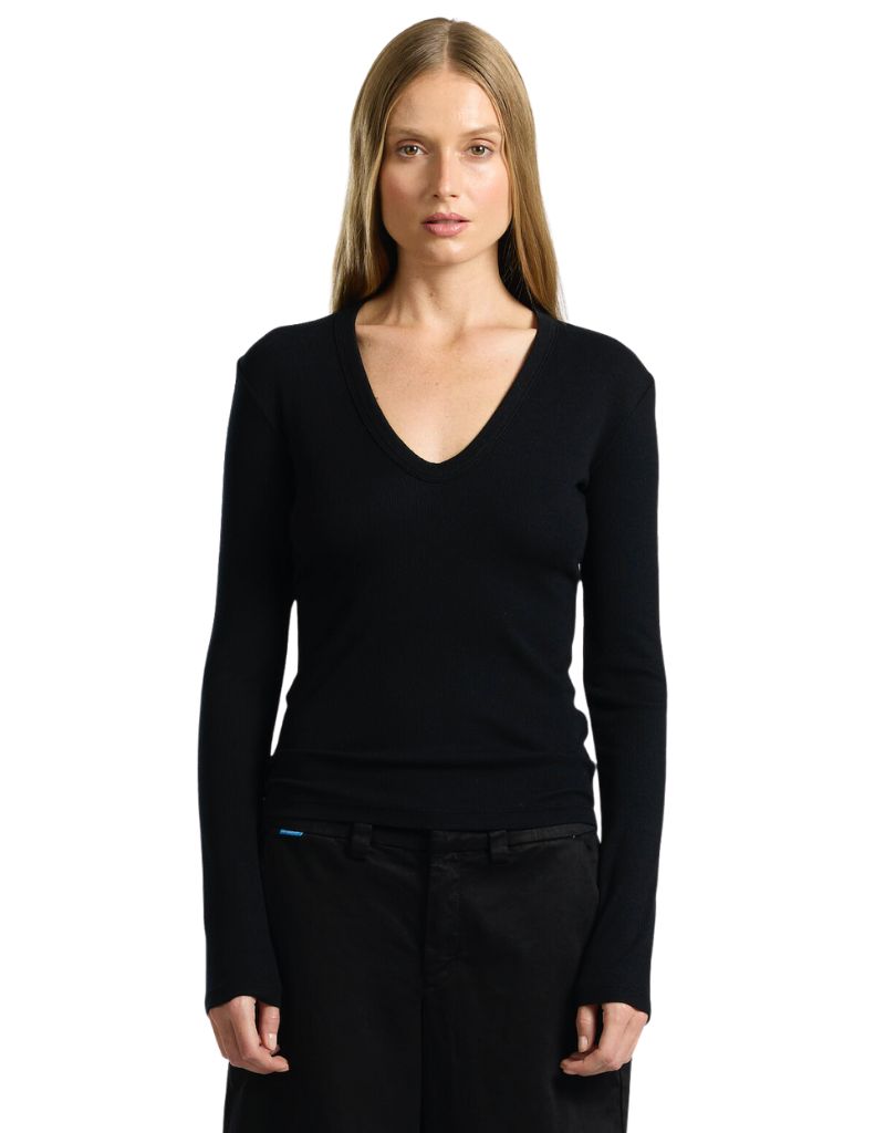 Cotton Citizen Verona U Neck Shirt Jet Black