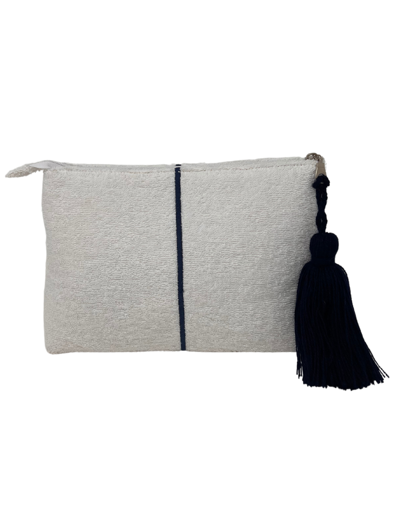 DLD Beach Terry Clutch Stripe White