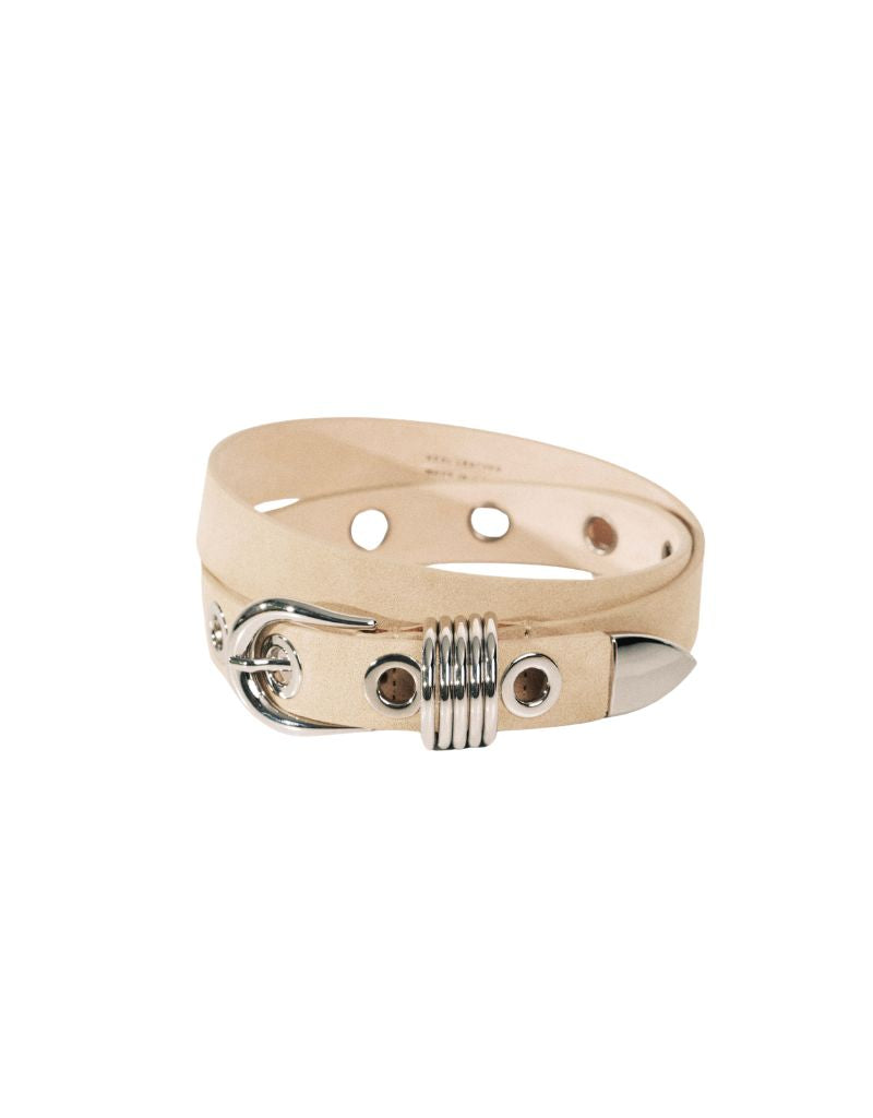Dehanche 10 Rivet Belt Suede Beige Silver