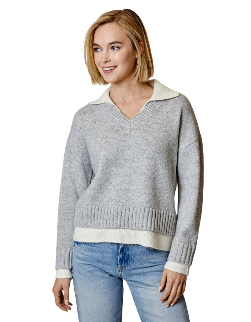 Design History Long Sleeve Sweater Twofer Airstream Combo