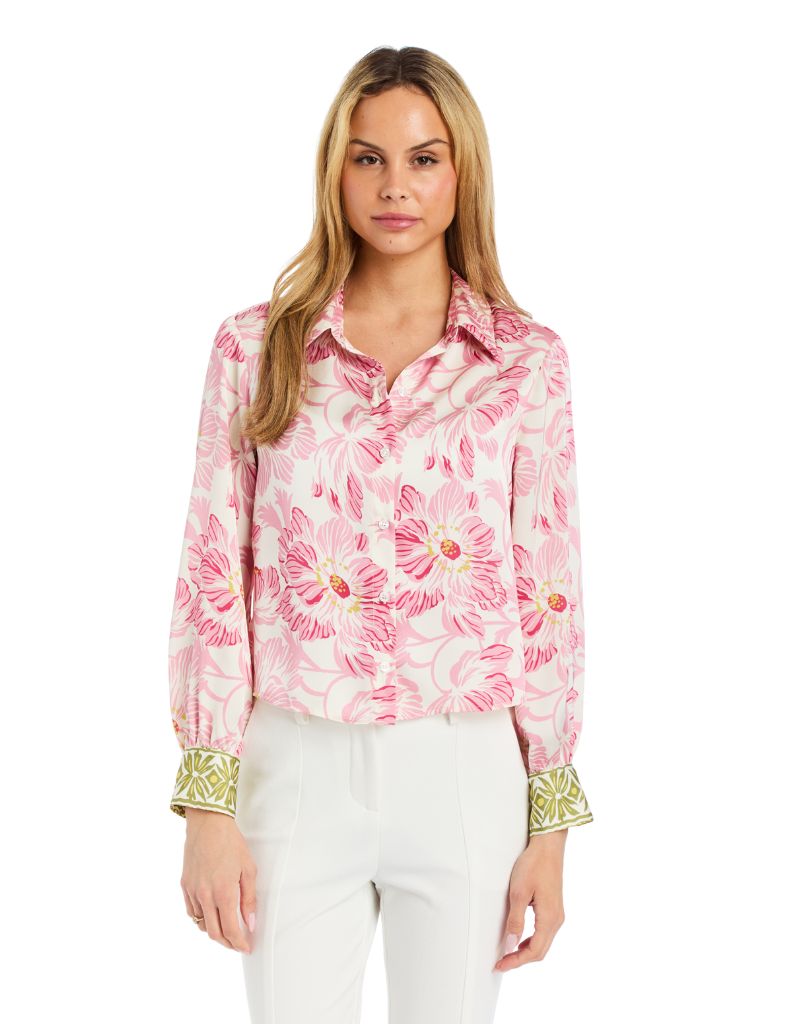 Drew Clothing Alexa French Satin Blouse Lotus