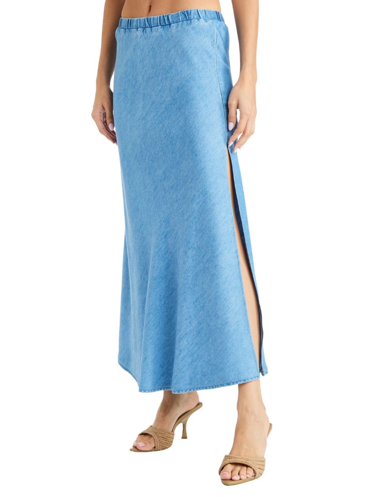 Drew Clothing Gwen A Denim Skirt Chambray