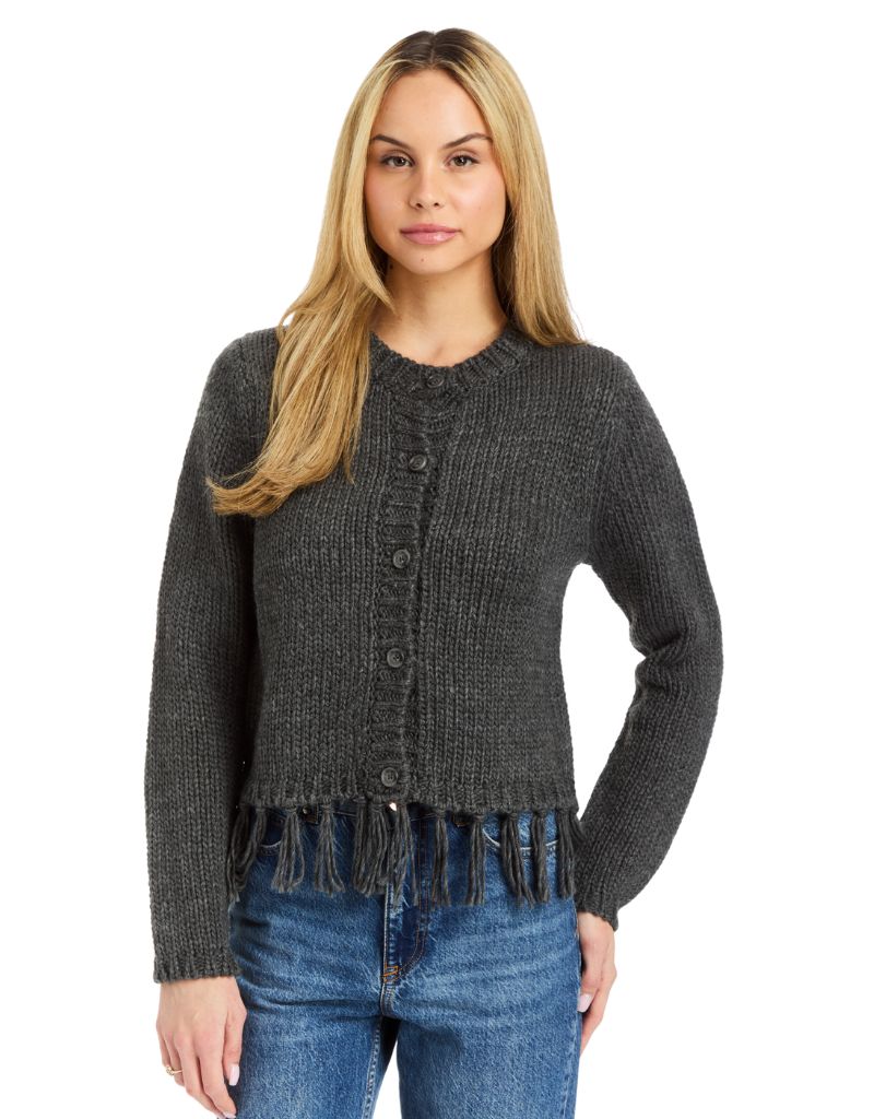 Drew Clothing Louis Cardigan V-Stitch Charcoal