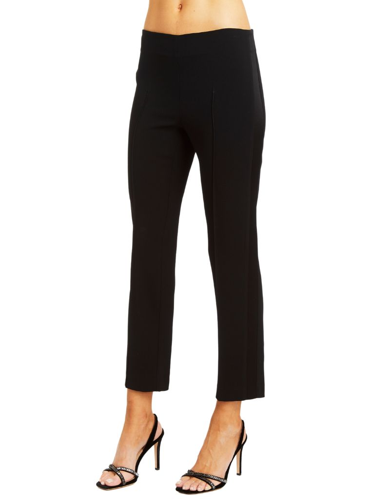 Drew Isabella Tux Satin Back Crepe Pants Black