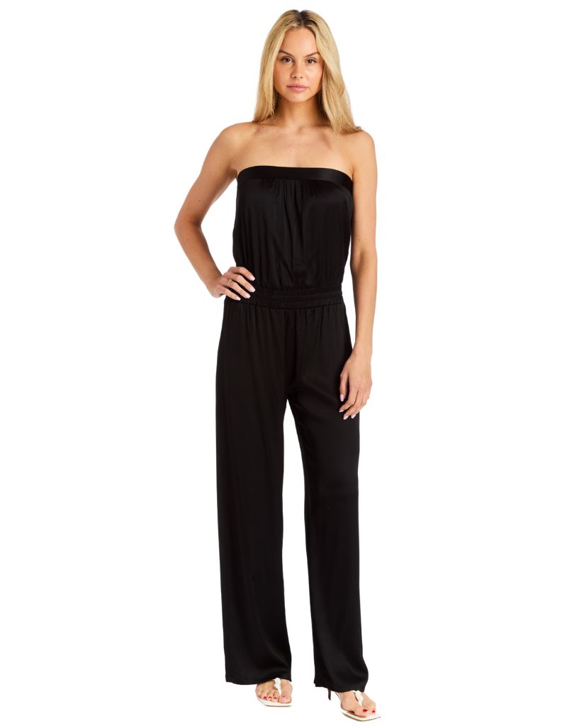 Drew Clothing Justina Satin Jumpsuit Black