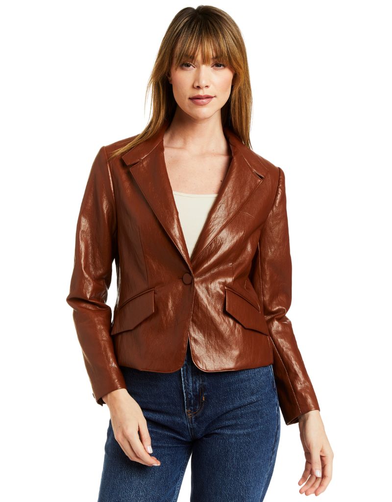 Drew Nikki L Retro Vegan Blazer Saddle