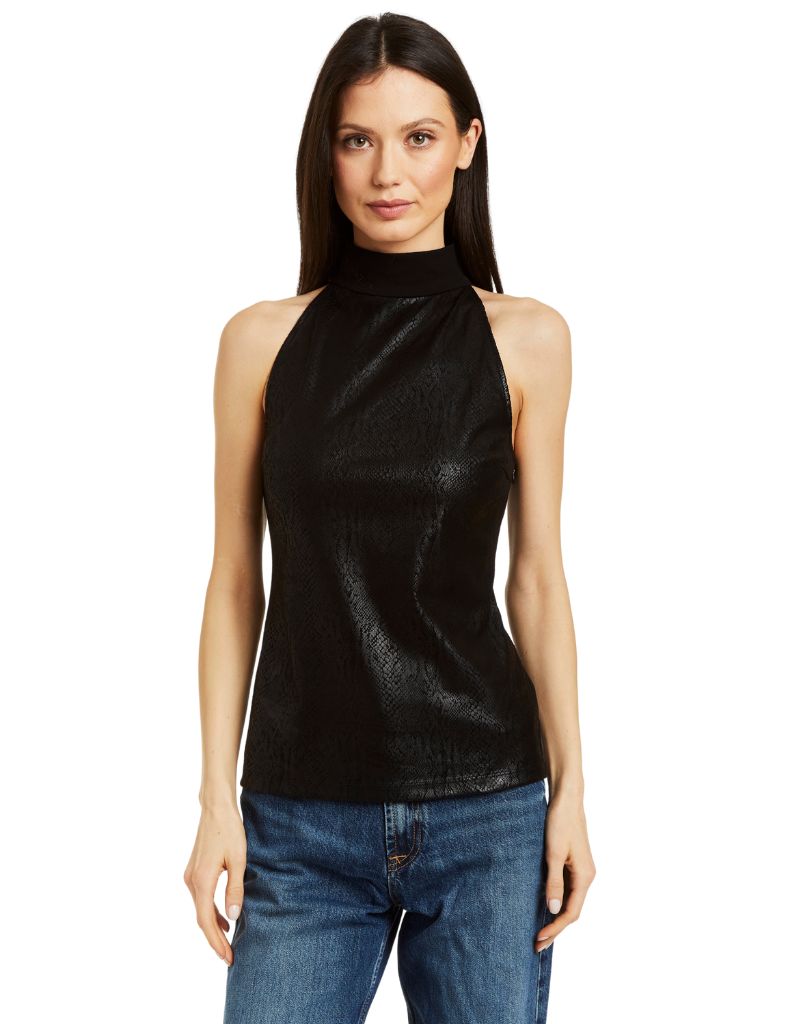 Drew Pierson Python Blouse Black