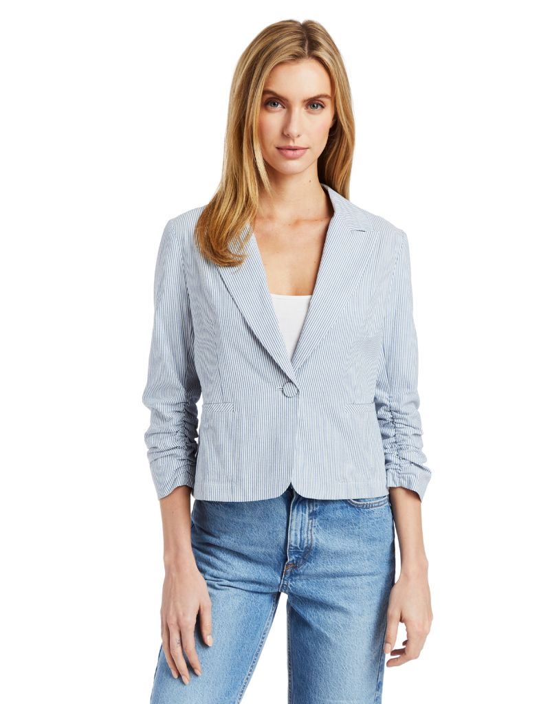 Drew Suzie Vinyard Seersucker Blazer Denim
