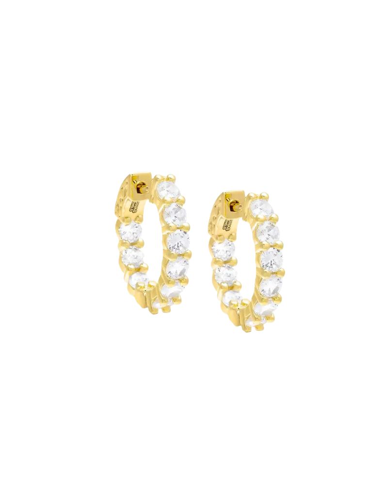 Eden CZ Round Hoop Earring Gold