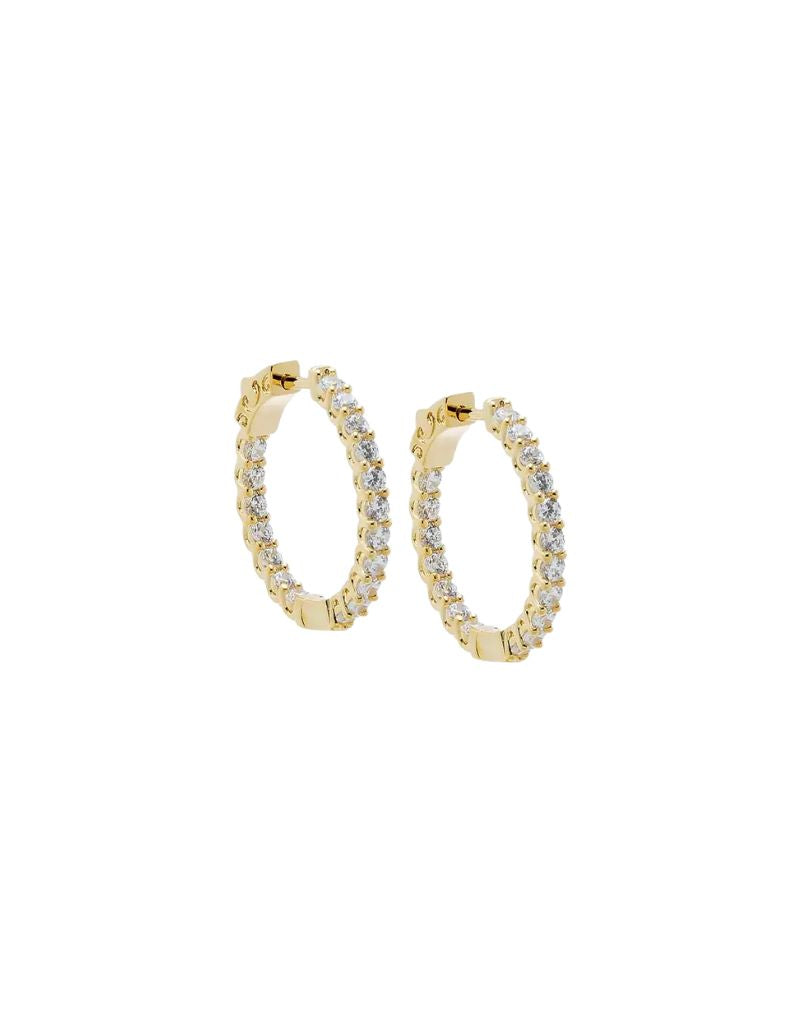 Eden CZ Thin Round Hoop Earring 25mm