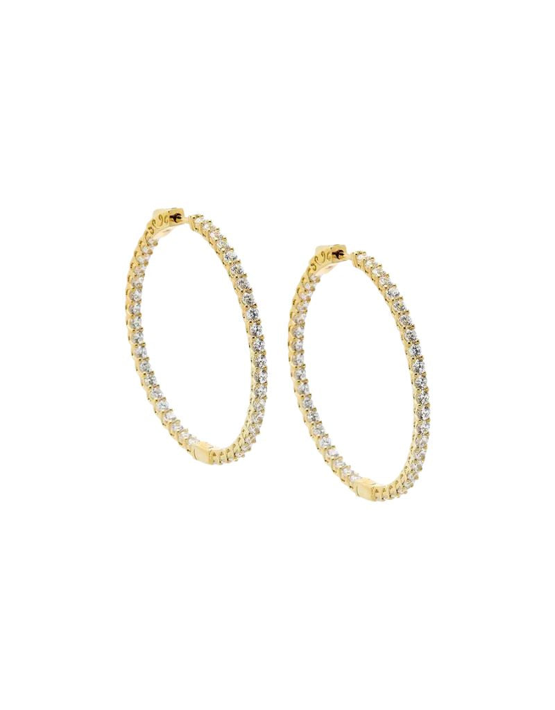 Eden CZ Thin Round Hoop Earring 45mm