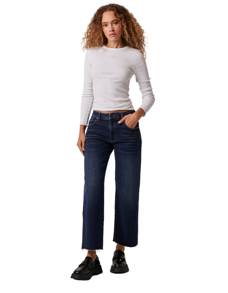 Edyson Vincent Mid Rise Wide Straight Leg Dark Duval