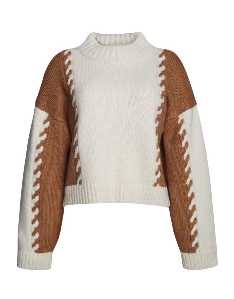 Eleven Six Alexis Sweater Ivory Camel Combo