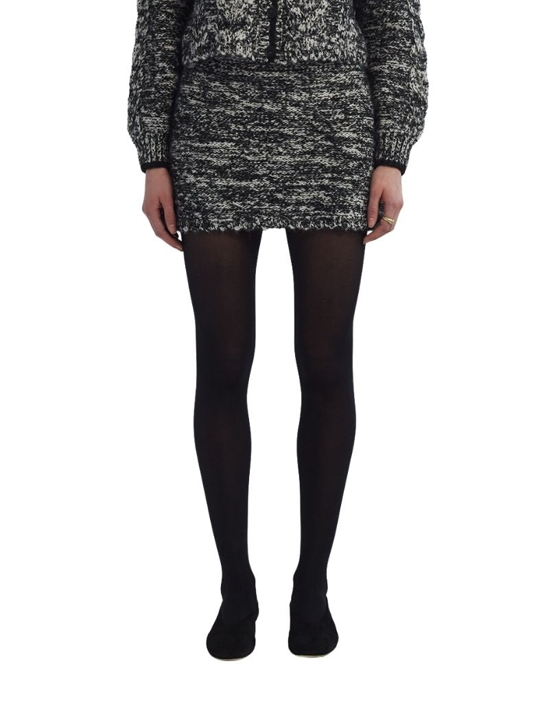 Eleven Six Isla Tweed Mini Skirt Ivory Black