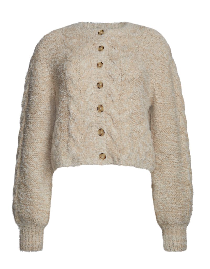Eleven Six Skylar Cardi Pale Camel Ivory Tweed