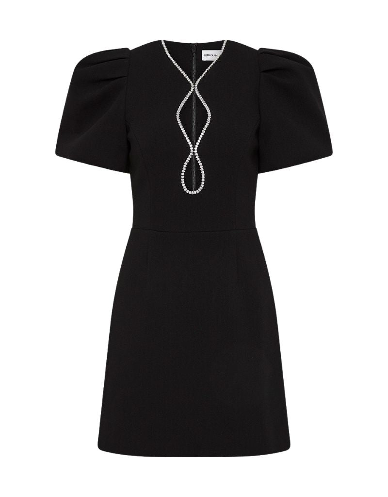 Estella Puff Sleeve Mini Dress Black