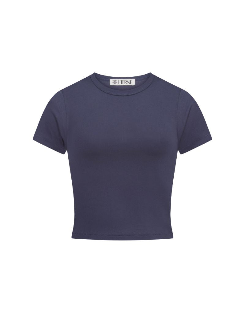 Eterne Short Sleeve Baby Tee CHLOE002 Washed Navy 