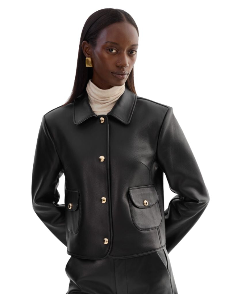 Francesca Leather Jacket Black