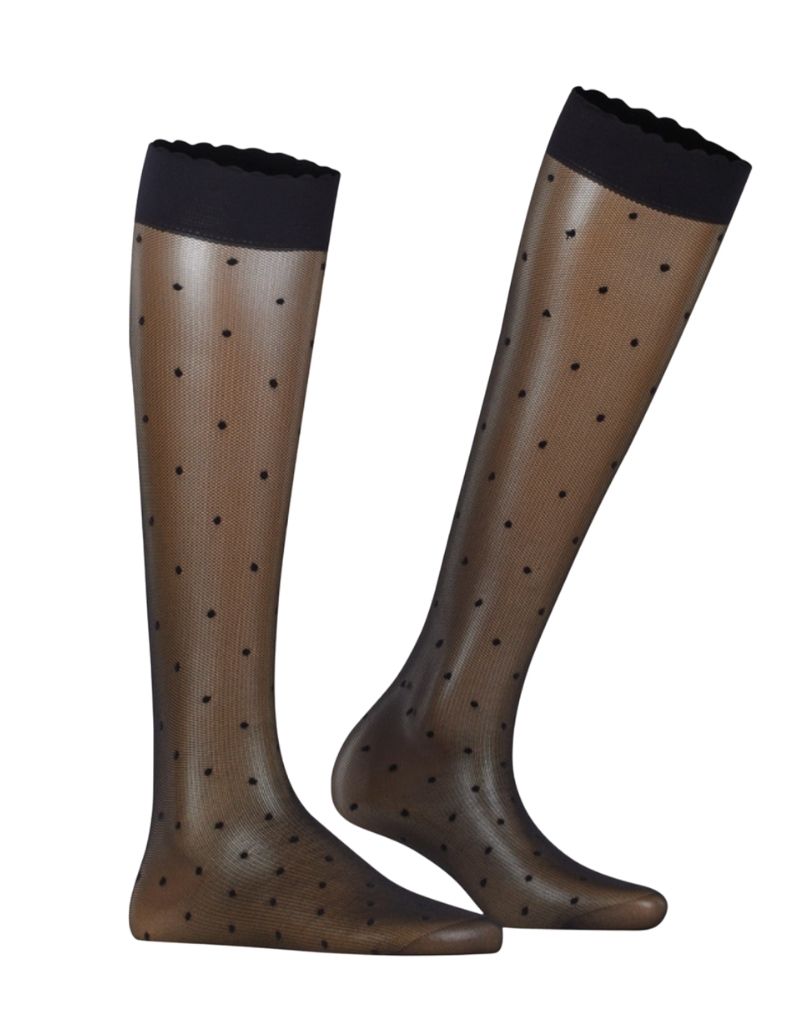 Falke Dot 15 DEN Women Knee-high socks 41852 Black