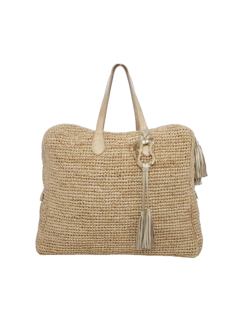 FloraBella Nantucket Natural Crochet Weekender