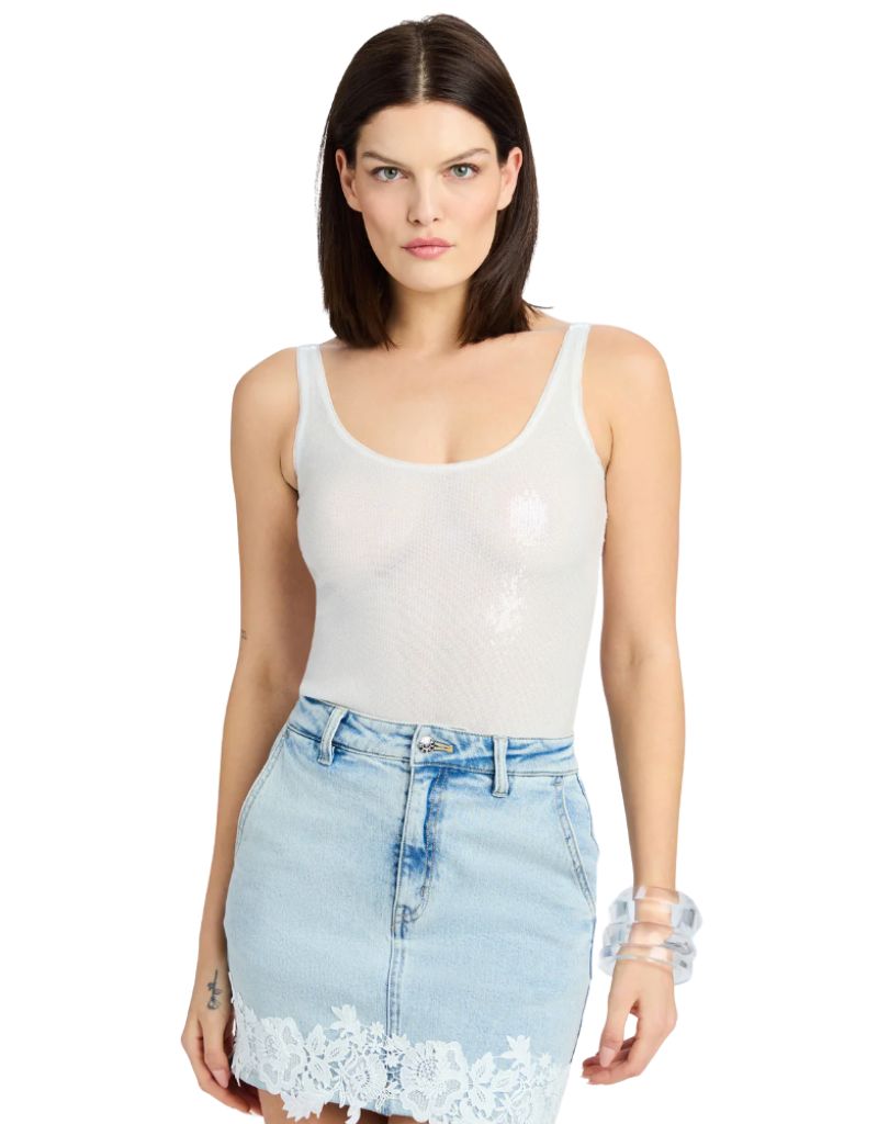Generation Love Dina Sequin Bodysuit White