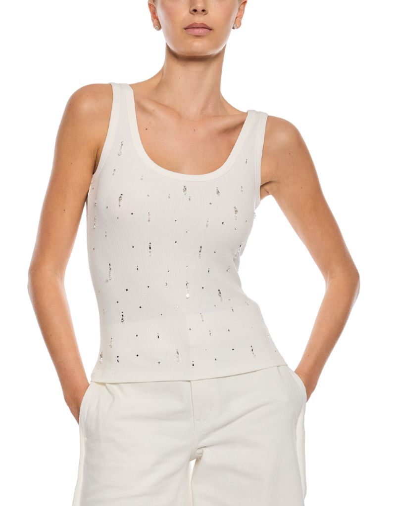 Generation Love Evita Embellished Top White