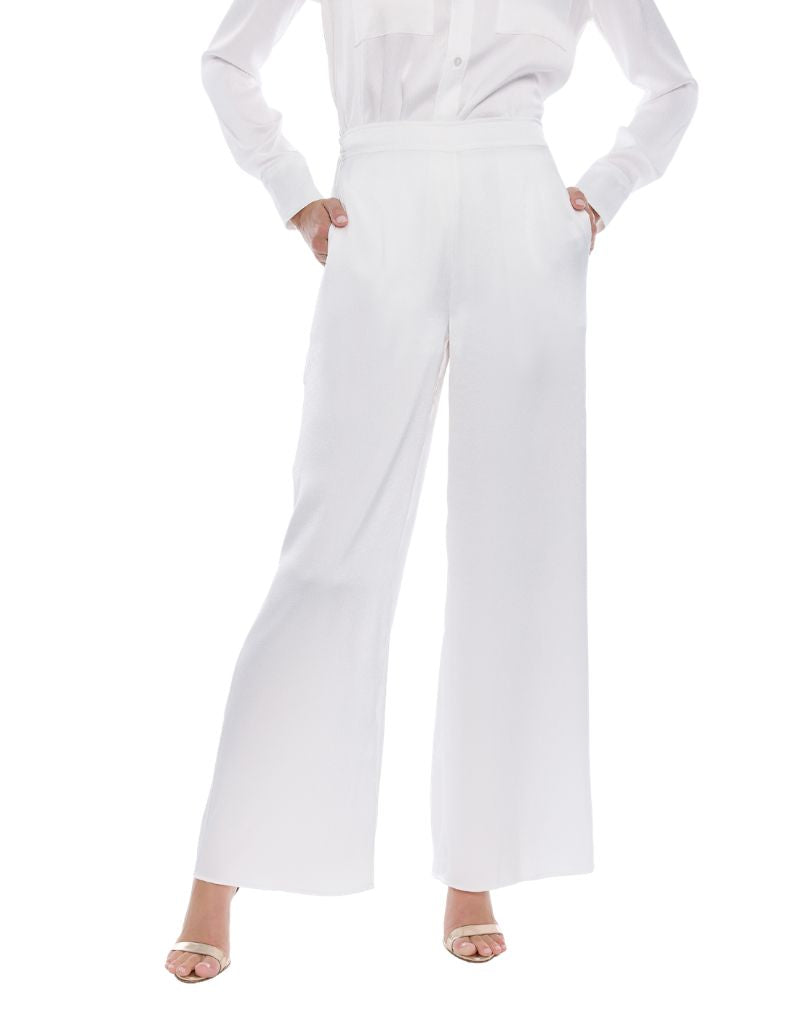 Kelela Hammered Satin Pants White