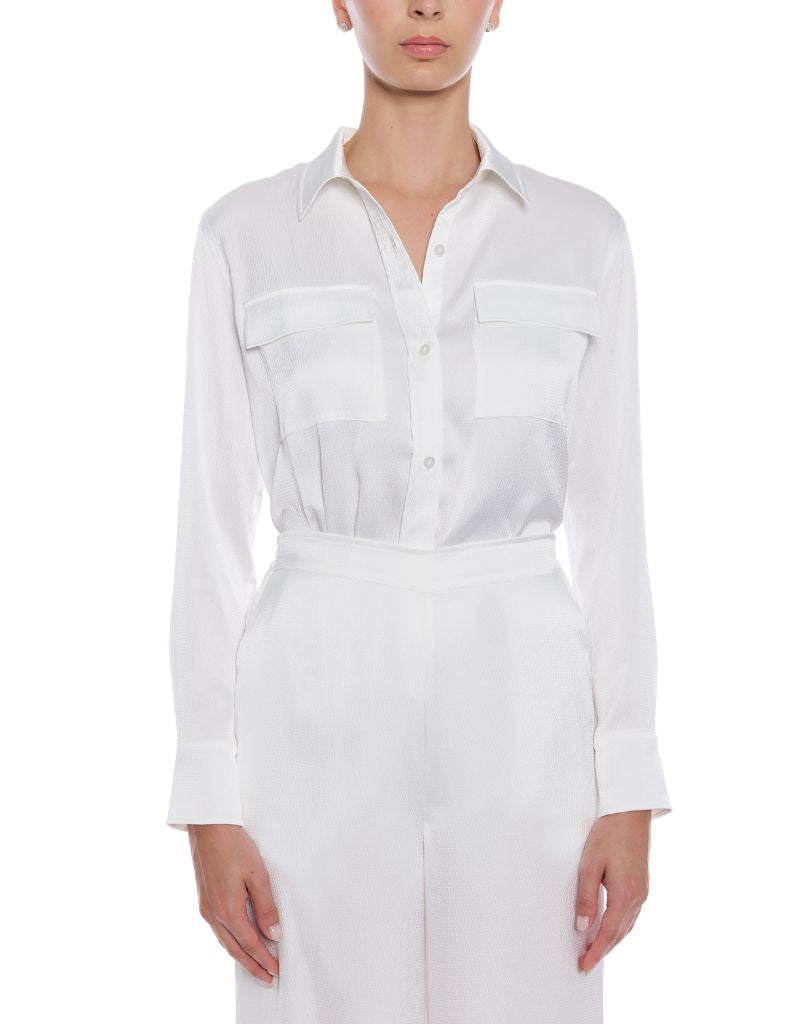 Generation Love Lanier Hammered Satin Shirt White
