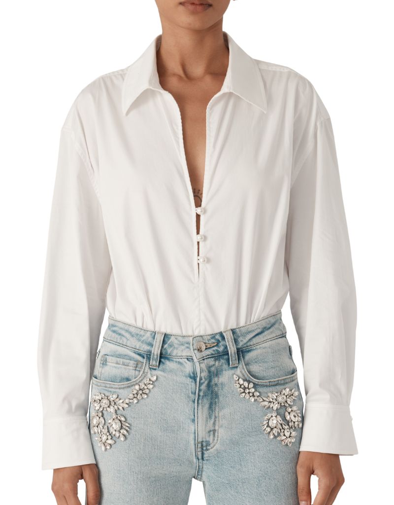 Generation Love Lucia Poplin Bodysuit White