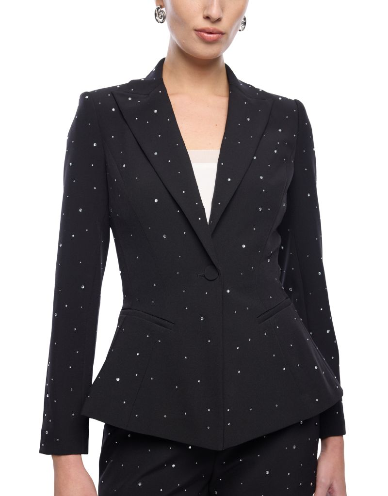 Generation Love Naomi Crystal Crepe Blazer Black