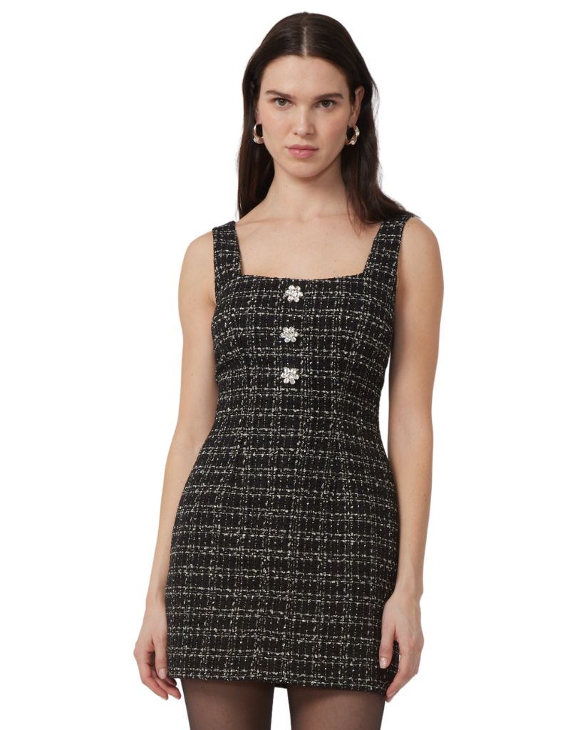 Gilner Farrar Alease Dress Black Jewel Tweed