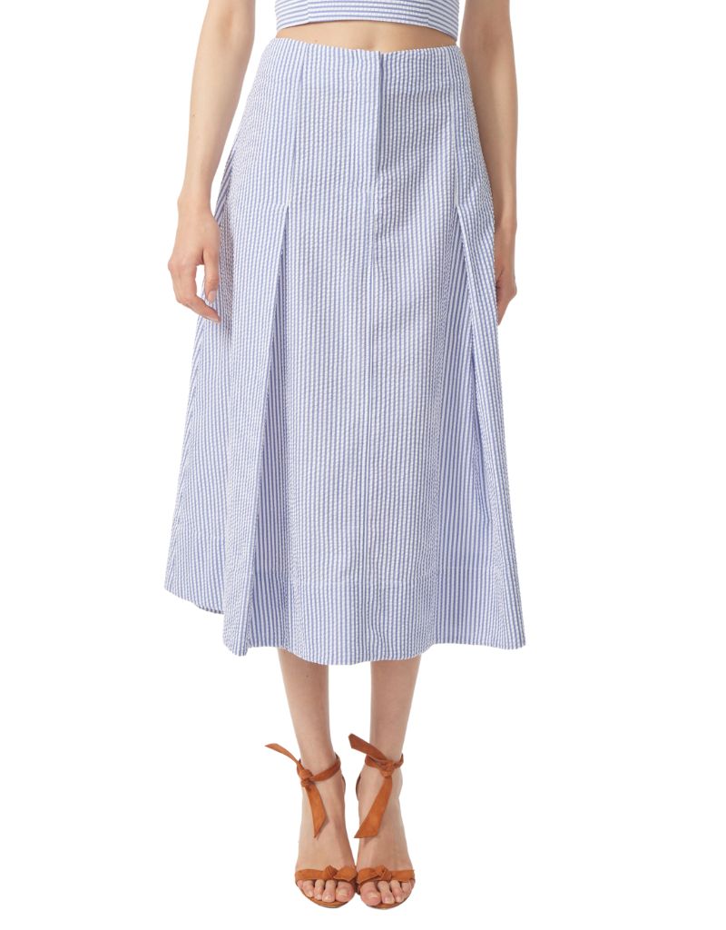 Gilner Farrar Kyra Skirt Blue Seersucker