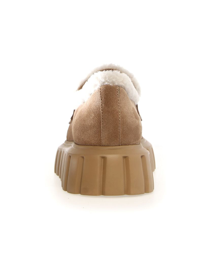 Grenelle Mok Fur Suede Shearling Light Brown Beige 0C01
