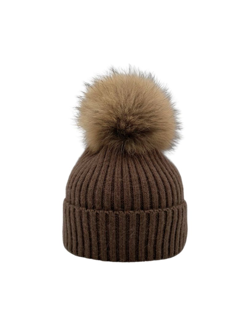 Linda Richards Brown Fur Pom Pom Hat HA-96_Brown.png?v=1761878324 main image 4