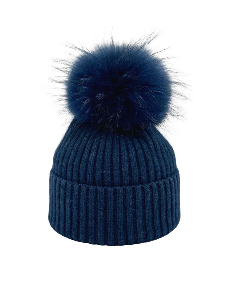 Navy blue hat with birds of paradise pompom Straw Boater Hat With Navy Ribbon and Pom-pom - Sun Hat  main image 4