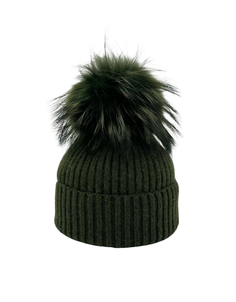 Linda Richards | HA 62 Mohair/Wool pom hat Olive Green | I  display picture 2