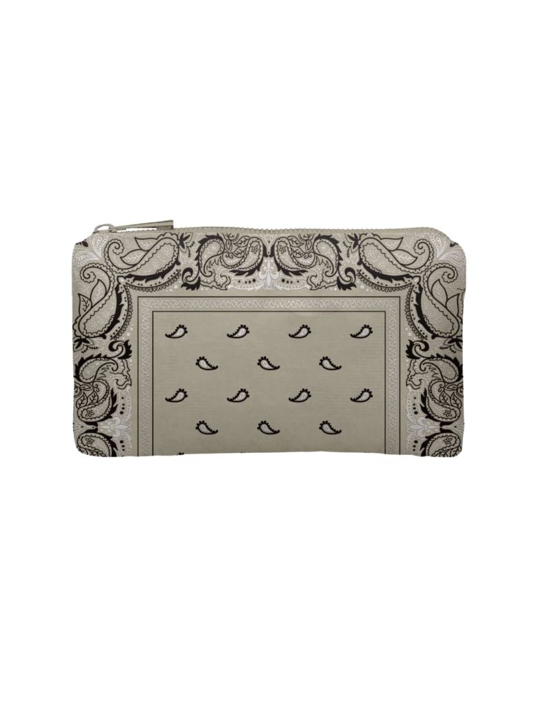Hi Love Travel Mini Zipper Pouch Shimmer Beige Bandana