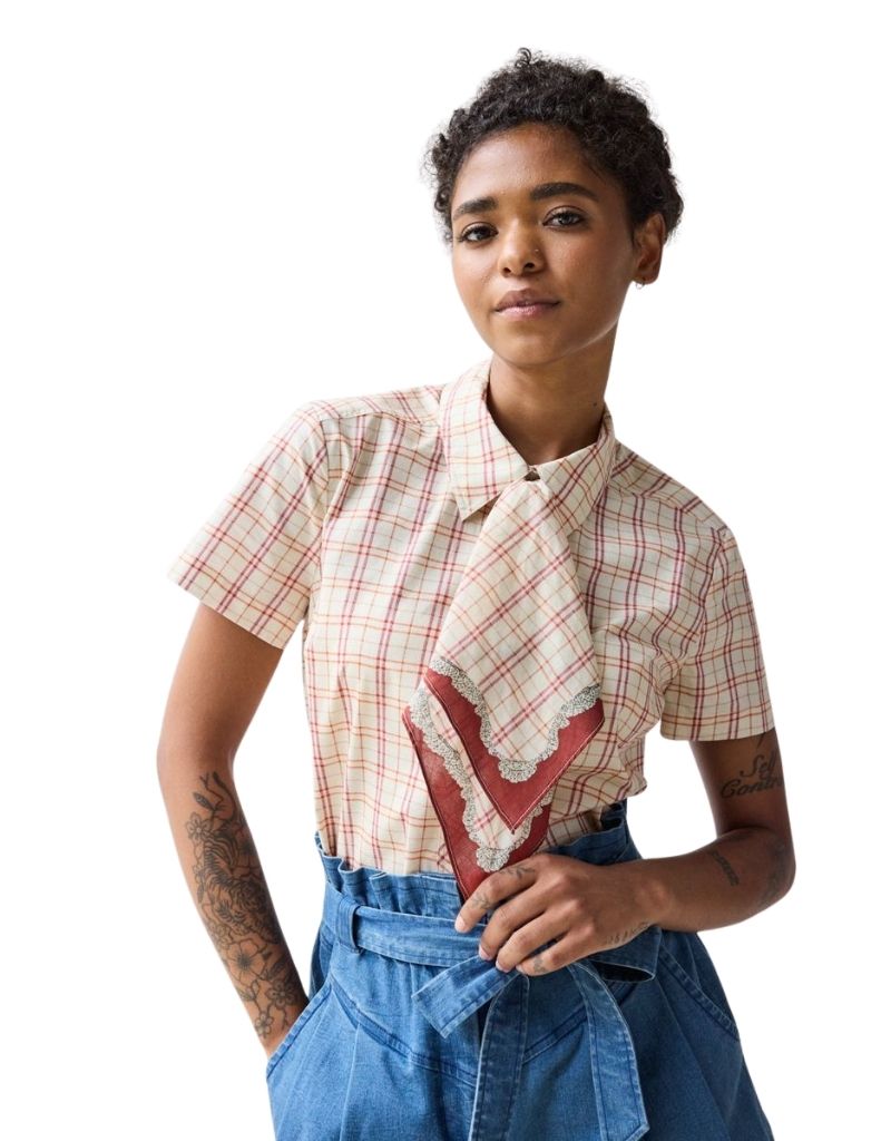 Hope for Flowers Scarf Tie Button Down Tattersall