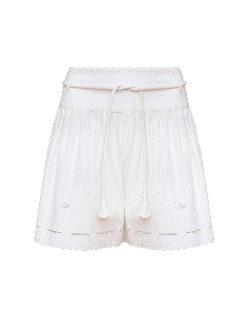 Hunter Bell Fern Short White Embroidery