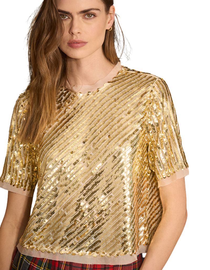 Hunter Bell Pixie Top Gold Sequin