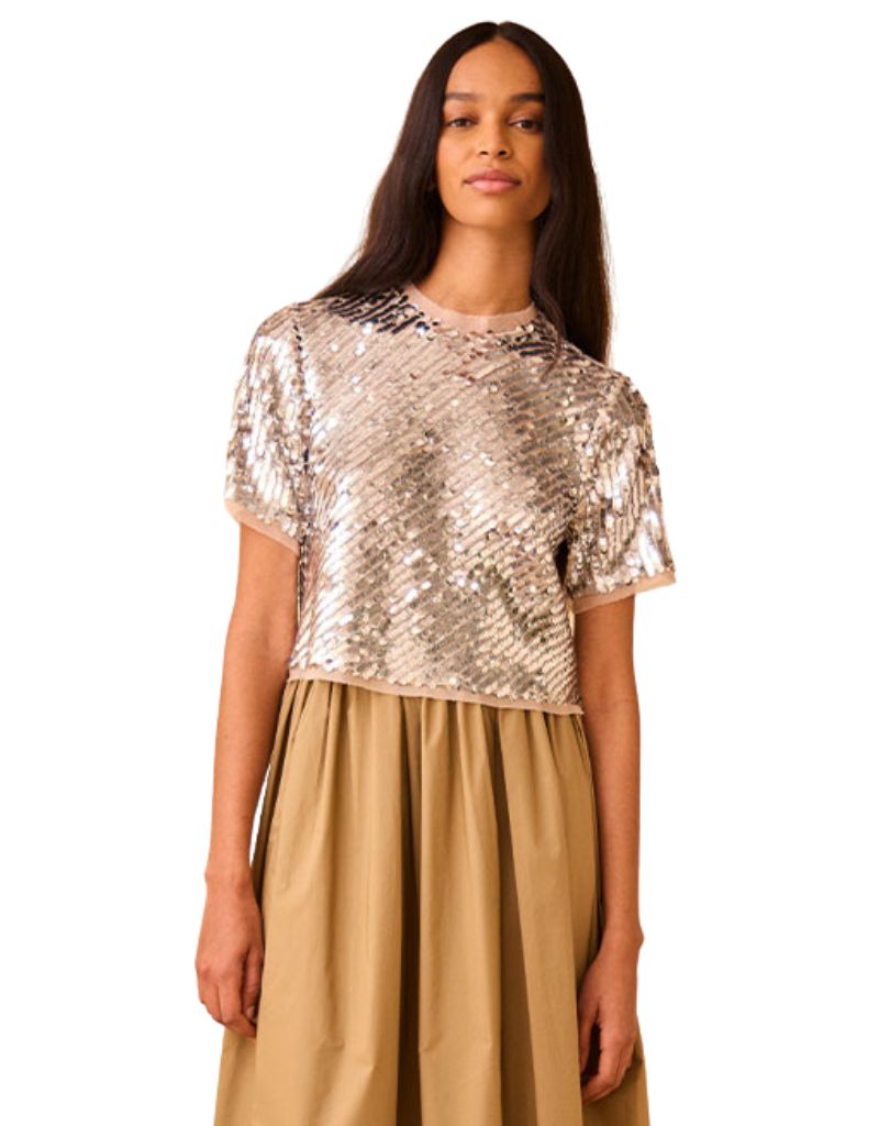 Hunter Bell Pixie Top Rose Sequin