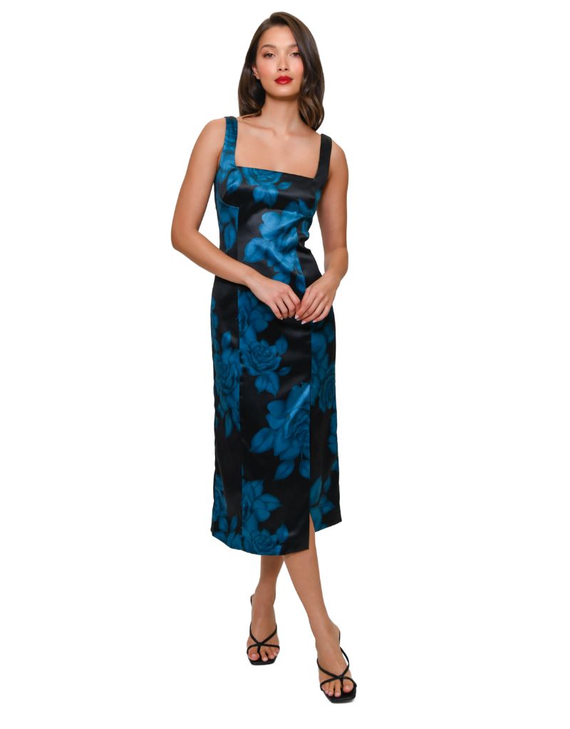 Hutch | Angi Dress Black Sketched Spacious Rose