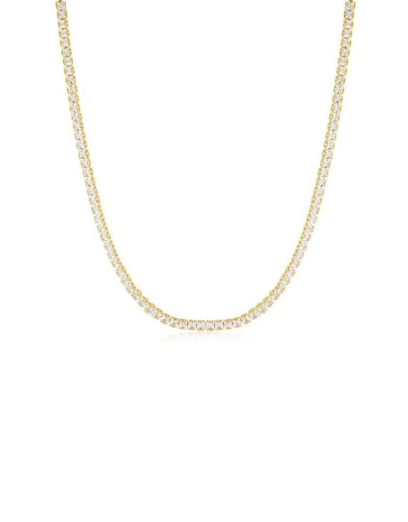 I Am More Jewels N70690-BRGLD CZ Tennis Choker Gold