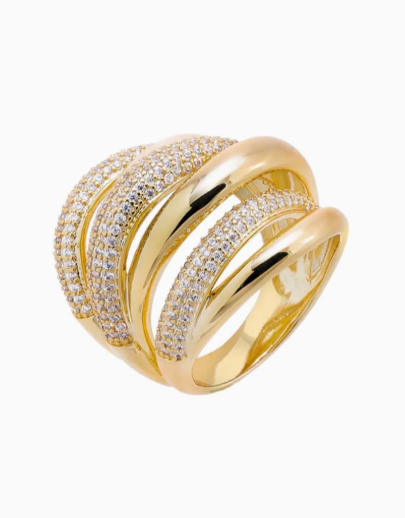 I Am More Jewels R75803GLD-29 Pavé Super Chunky Ring Size 7