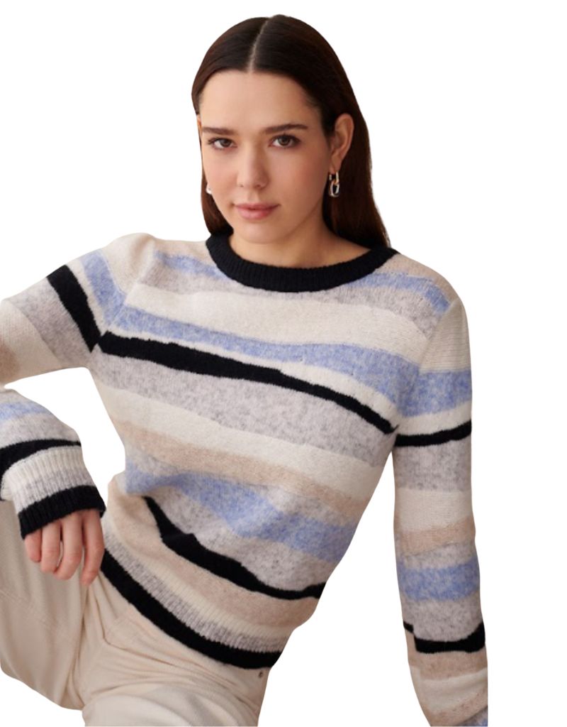 &Isla Abigail Texture Crew Sky Blue Multi