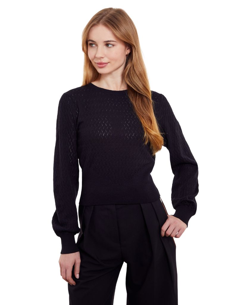 &Isla Tessa Stitch Crew Black
