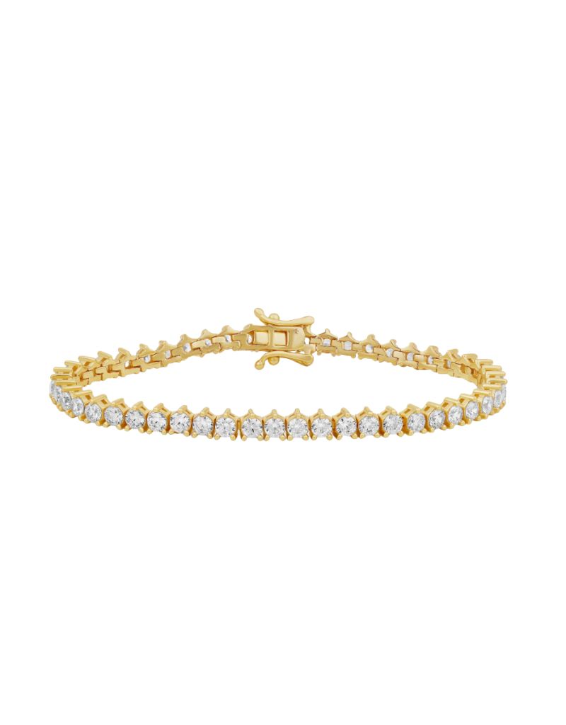 JTG Jewelry 3-Prong Tennis Bracelet Gold